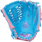 Rawlings Heart of the Hide Baseball Glove, 12.75 in, Left Hand Throw, Columbia Blue Pink, Modified Trap-Eze Web, Outfield, R00713015