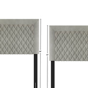 Castle Place WC8540TUHB-GY-VV Velvet Upholstered Headboard, Transitional Geometric Diamond Design, Grey, Twin