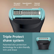 Philips Norelco Body Groomer 5000 Series Personal Groomer with Interchangeable Dual Trimmer and Shaver Heads, Adjustable 11-Length Trim, 100% Showerproof, Black, BG5490/50