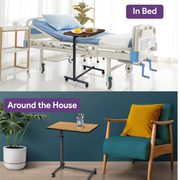 ProHeal PH-16212H Medical Adjustable Overbed Table w/ Wheels, Mahogany | Quill