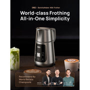Dreo BaristaMaker Electric Milk Frother, All-in-1 Foam Frother for Latte Art Microfoam, 15oz Stainless Steel Automatic Milk Warmer with 30 Drink Programs, Touch Control, Starlight DR-KMF001