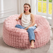 Hobestluk Bean Bag Chair, Memory Foam Filled, Plush Velvet Cover, Removable Machine Washable, Pink, 36 in