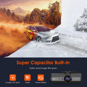 Vantrue N2S(W) Dual Dash Cam, Front and Interior 1440P+1440P 30FPS, Single Camera Mode up to 4K 2160P, GPS Mount, WDR, G-Sensor, 24/7 Parking Mode, Loop Recording