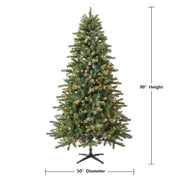 Holiday Time SG76P4KAEL00 7.5' Pre-Lit Birchwood Fir Green Artificial Christmas Tree with Warm White Twinkle LED Lights
