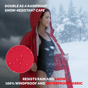 Lobmouse Waterproof Swim Parka, Windproof, Fleece-Lined Oversized Cover-Up, Unisex, Red, XS