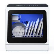 Simzlife ZX-DW-01-S Portable Mini Dishwasher Countertop with 5-Liter Built-in Water Tank and Air-Dry Function, 5 Washing Programs, 4 Place Setting