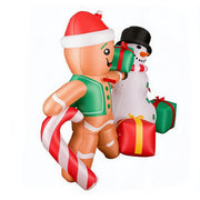 Magotan 8.5ft Outdoor Christmas Inflatable Snowman and Gingerbread Decoration with Built-In LED Lights