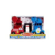 Melissa & Doug Keys & Cars Wooden Rescue Vehicle & Garage Toy (7 Piece)