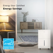 TCL W50D9P3 50 pt 4,500 sq ft Smart Dehumidifier with Pump White - Energy Star 2024, Works with Alexa/Google Assistant