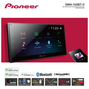 Pioneer DMH-160BT-II Car Stereo Head Unit, Double Din, 6.8