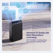 Winix 5510 Air Purifier, True HEPA Filter, Advanced Odor Control Carbon Filter, PlasmaWave Technology, Smart Sensors, Black