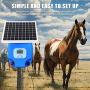 Fasttobuy SG-TT-P9Pro ATMOREA P9 Pro Solar Electric Fence Charger, 1.5J Output, 5 Miles Range, Blue