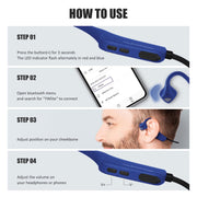 YouthWhisper Lite Bone Conduction Headphones Bluetooth Open Ear Headset Wireless Bluetooth Sports Earphones - Secure Fit Design