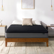 Zinus Tranquility 10in Medium Hybrid Mattress with Pocketed Coil Support, Black, Queen