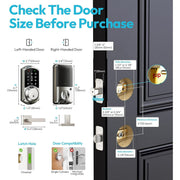 Veise Smart Keyless Entry Door Lock with Handle, Electronic Touchscreen Keypad, App Control, Satin Nickel