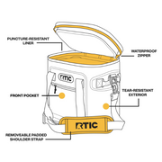 RTIC 20SP-Tan 20 Can Soft Pack Cooler, Leakproof Ice Chest Cooler With Waterproof Zipper, Tan