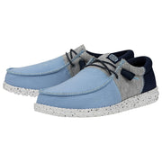 HEYDUDE Wally Tri Varsity Casual Shoes for Men - Light Blue - 10M