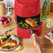 Beautiful 3 Quart Digital Air Fryer with TurboCrisp Technology, EverGood Ceramic Nonstick Coating, Digital Display, Tomato Red, 29024
