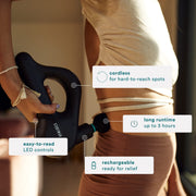 HoMedics Therapist Pro+ DuoTemp Cordless Full Body Percussion Massager, Hot & Cold Peltier Technology, 6 Attachments, 4 Speeds, Pressure Sensor, Black