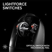 Logitech PRO X SUPERLIGHT 2 SE Wireless Gaming Mouse, Ultra-Lightweight 60g, HERO 2 Sensor 44,000 DPI, LIGHTFORCE Hybrid Switches, LIGHTSPEED Wireless, Black, 910-007646