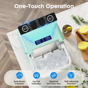 EDX Wmed-Im001 Self-Cleaning Portable Countertop Ice Maker With Handle & Ice Scoop