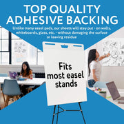 Impresa Sticky Easel Pads, Premium Bright White Paper, Strong Adhesive Backing, 25 x 30 in, Pack of 5, 150 Sheets
