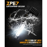 XWQHJW H7+H7+H11 LED Headlight Bulbs Combo, H7 High Low Beam and H11 Fog Lights, 6000K White, 16000 Lumens, 55W