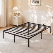 Fowroa Queen Bed Frame, 14 Inch High Profile Metal Platform, Heavy Duty, Black, Underbed Storage