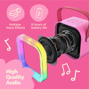 Move2Play Mini Karaoke Machine for Kids, Bluetooth Speaker with 20+ Pre-Loaded Songs, Voice Effects, Rechargeable Battery, Portable Music Toy for Ages 3+