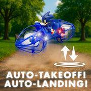 NKOK Sonic RC HoverBike Remote Control Hovercraft Toy, 2.4GHz, Gyro Stabilized Altitude Hold, Auto Takeoff and Landing, Multi-Speed Stunt Flip, USB Rechargeable, Ages 6+, 18811
