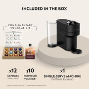 Nespresso Vertuo Pop+ Deluxe Espresso Machine, Black Matte Chrome, 37.2 fl oz Water Tank, 19 Bars Pressure, ENV95BMC