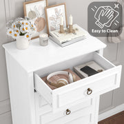 Homfa 6 Drawer Tall Dresser 52H Chest of Drawers Wooden Storage Cabinet for Bedroom White
