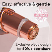 Flawless Finishing Touch Electric Facial Hair Remover with LED Light, 18 Karat Gold-Plated Blades, Lavender Rose Gold, FTFLLAV
