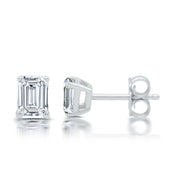 Brilliance Fine Jewelry 1/3 CTTW Lab Grown Emerald Diamond Stud Earrings for Women - Metal type Sterling Silver