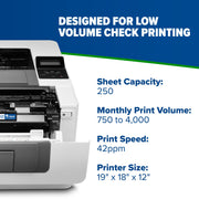 Troy Group Inc. 4001n MICR Laser Printer, Monochrome, 42 ppm, Automatic Duplex, 250 Sheet Capacity, USB & Ethernet, White