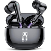 Cascho Wireless Ear Buds, Bluetooth 5.3, 48H Playtime, IPX7 Waterproof, In-Ear Stereo Headphones with Mic, LED Display, Black