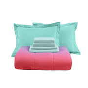 Your Zone 49H7C 453201 7 Piece Rainbow Ombre Polyester Bedding Set for Girls, Full