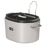 Thyme & Table 6QT Programmable Slow Cooker with Non-Stick Ceramic Pot, Digital Controls, Tempered Glass Lid, Sand White