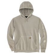 Carhartt Relaxed-Fit Garment-Dyed Graphic Long-Sleeve Hooded Sweatshirt - Greige - XL