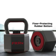 FitRx 9049 SmartStack Adjustable Kettlebell, Quick-Select Weights 25-40 lbs.