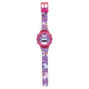 Wonder Nation Round Animal LCD Dial Kids Watch - Pink & Purple - 37mm