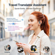 Hosaud AI Translation Wireless Bluetooth Earbuds, Real-Time 144 Languages, Noise Canceling, Offline Mode, 60H Playtime, IPX6 Waterproof, S50