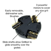 Red Automatic Grill Cleaning Robot with installed Brass Replacement Brush