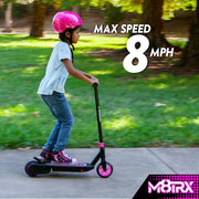 M8TRIX HYP-042 12V Electric Scooter For Kids Ages 6-12 With Speeds Of 8 MPH, Pink