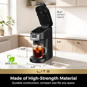 Chulux VES1085 Upgrade Single Serve Coffee Maker 12oz Fast Brewing Machine Brewer, Matte Black