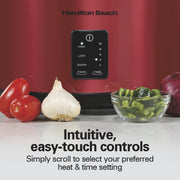 Hamilton Beach 7 Qt Programmable Slow Cooker with Party Dipper Food Warmer, Grey, 33774