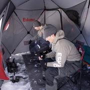 Eskimo Outbreak 850XDP Ice Fishing Shelter, StormShield Insulated Fabric, Dual No-Trip Doors, 7-9 Person, Red/Black, 50850