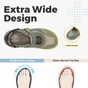 FitVille Womens Extra Wide Diabetic Sandals with Patented Therapeutic Sole, Adjustable Straps, Arch Support, Lightweight Slip-Resistant Rubber Outsole