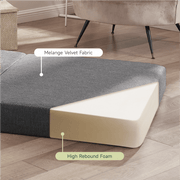 Z-HOM Folding Sofa Bed Twin Size Memory Foam Convertible Sleeper Chair Floor Couch Futon with Pillow Dark Gray ROC4-003