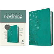 Tyndale NLT Compact Giant Print Bible, Filament Edition, Leatherlike Peony Rich Teal, Red Letter